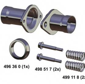 Демпферное соединение 45 мм, 50 мм, 55 мм и 60 мм на трубе из алюминизированной стали